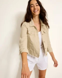 Tommy Bahama Two Palms Linen Raw-Edge Jacket Natural Best