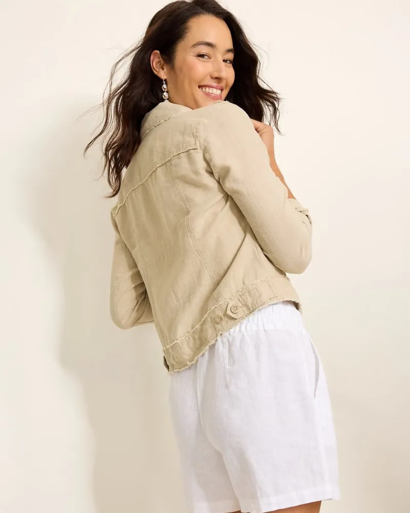 Tommy Bahama Two Palms Linen Raw-Edge Jacket Natural Best