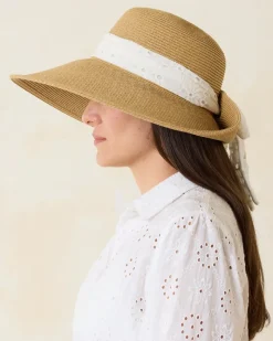 Tommy Bahama Ultra-Braid Bow Sun Hat White Hot