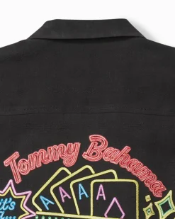 Tommy Bahama Vegas State of Mind Silk Camp Shirt Black Discount