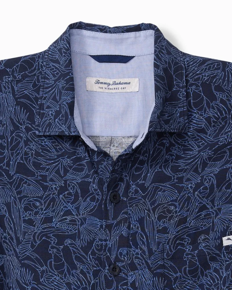 Tommy Bahama Veracruz Cay Paradise Pajaro Short-Sleeve Shirt Deep Tahoe