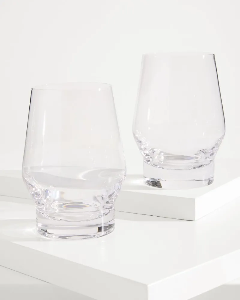 Tommy Bahama Viski® Heavy Base Crystal Whiskey Glasses - Set of 2 Clear Sale
