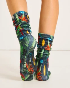 Tommy Bahama Women's Island Soft® Holiday Parrot Socks Black