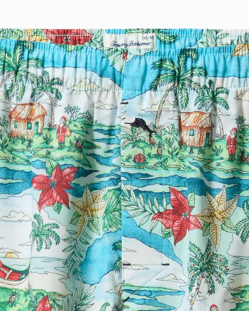 Tommy Bahama Woven Tropical Print Boxers Big Sky Blue Discount
